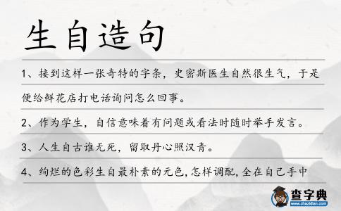 生自造句