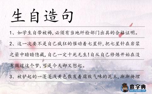 生自造句
