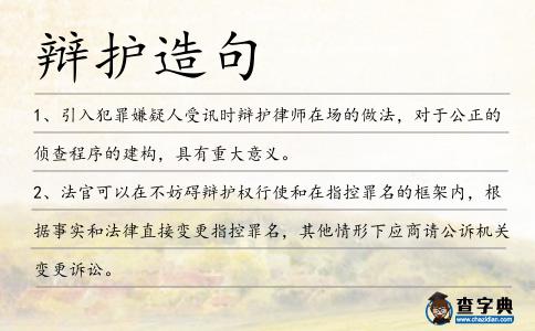 辯護造句