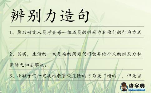 辨別力造句