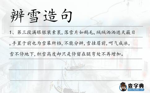 辨雪造句