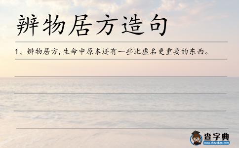 辨物居方造句
