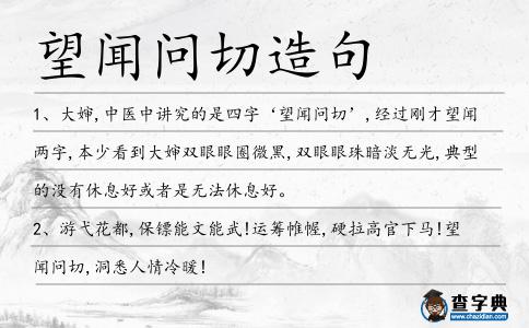 望聞問切造句