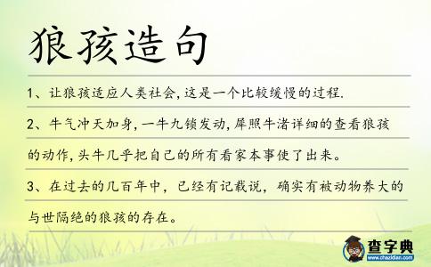 狼孩造句