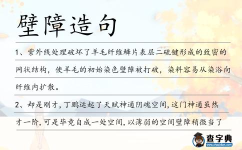 壁障造句