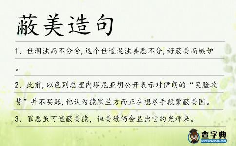 蔽美造句