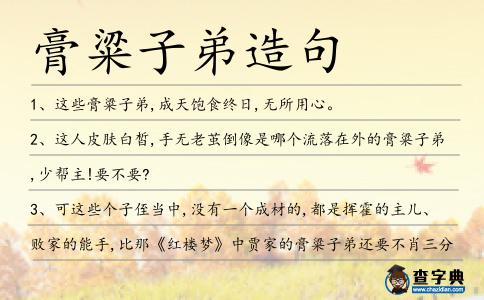 膏粱子弟造句