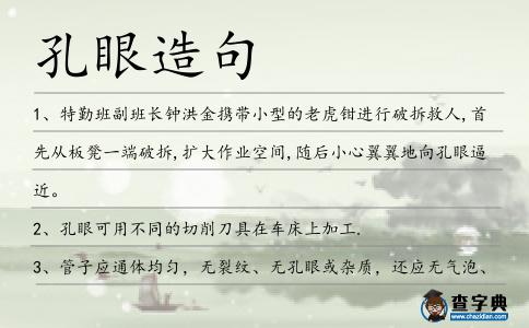孔眼造句
