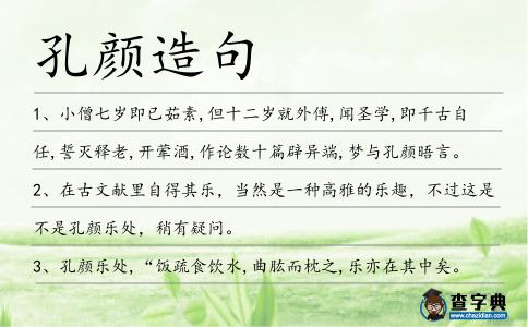 孔顏造句