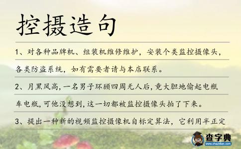 控?cái)z造句