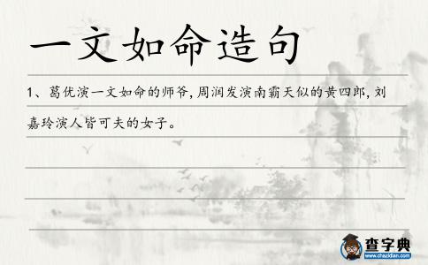 一文如命造句