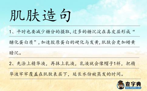 肌膚造句