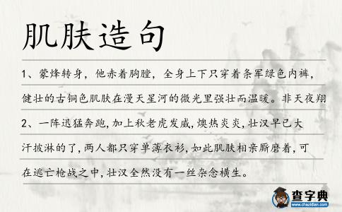 肌膚造句