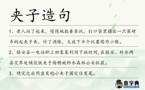 夾子造句