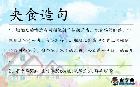 夾食造句