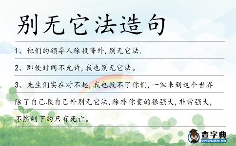 別無(wú)它法造句