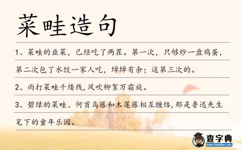 菜畦造句