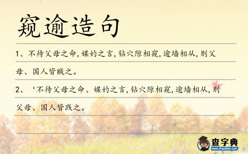 窺逾造句
