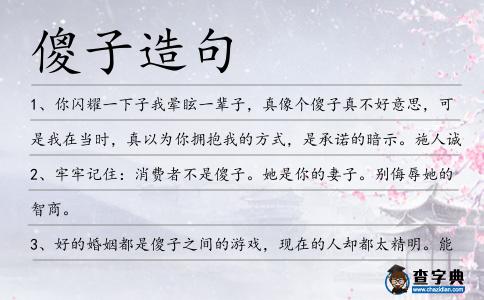 傻子造句
