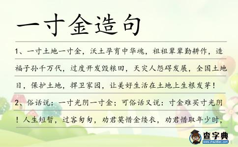 一寸金造句