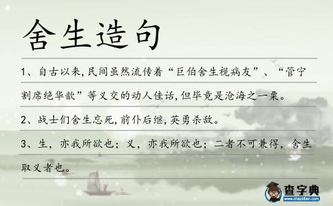 舍生造句