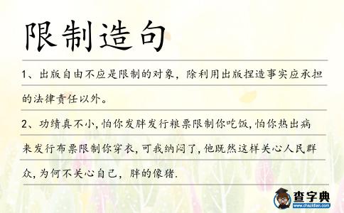 限制造句