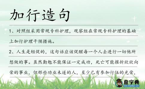 加行造句