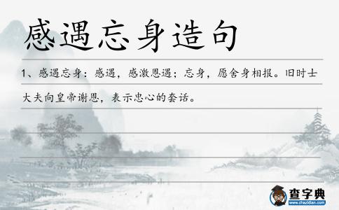 感遇忘身造句