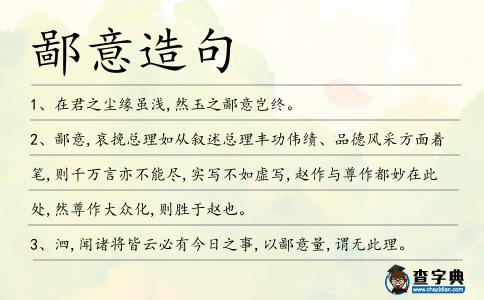 鄙意造句