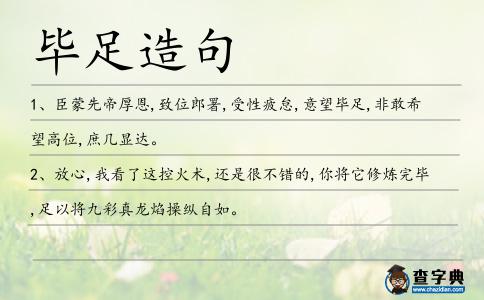 畢足造句