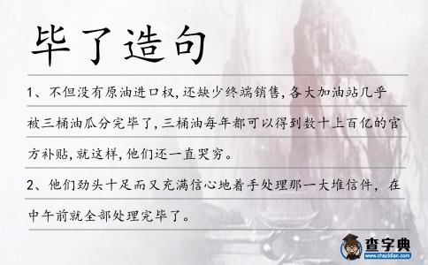 畢了造句
