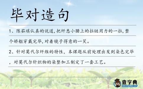 畢對(duì)造句
