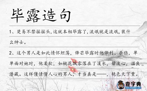 畢露造句