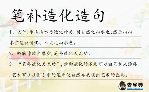 筆補造化造句