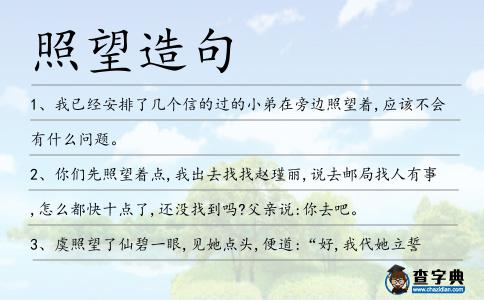 照望造句