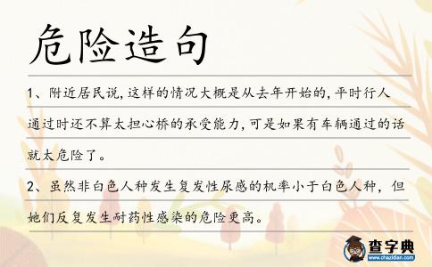危險(xiǎn)造句