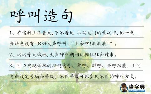 呼叫造句