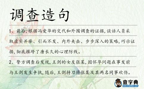 調(diào)查造句