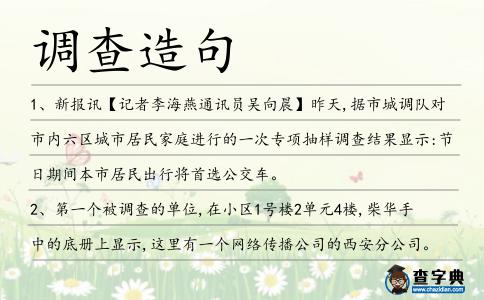 調(diào)查造句