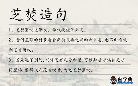 芝焚造句