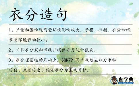 衣分造句