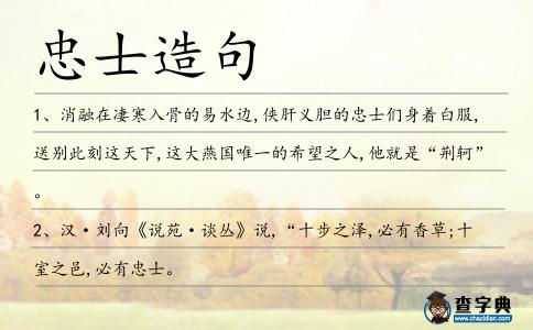 忠士造句