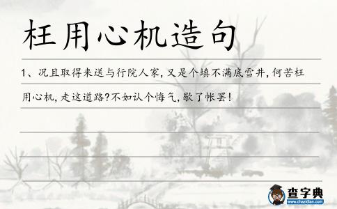 枉用心機(jī)造句
