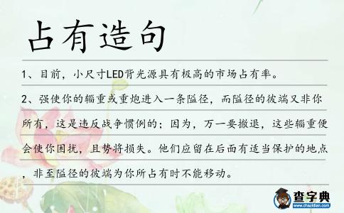 占有造句