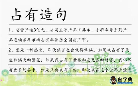 占有造句
