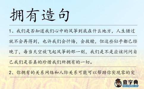 擁有造句