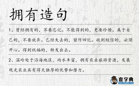 擁有造句