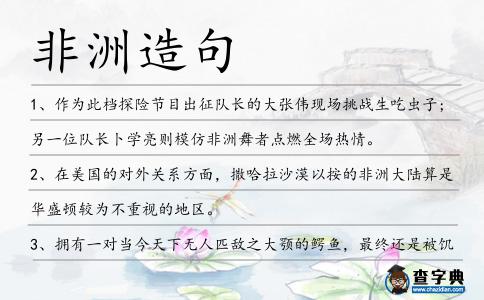 非洲造句