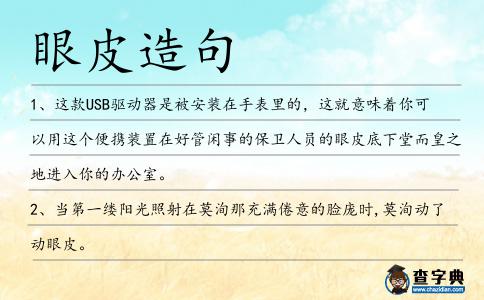 眼皮造句