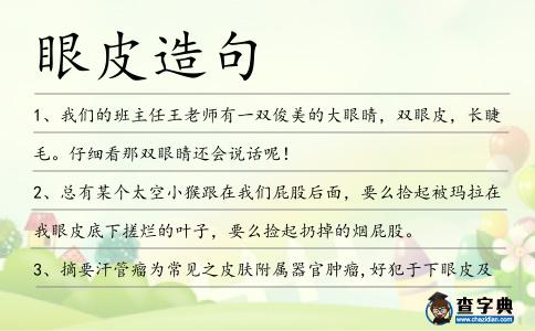 眼皮造句
